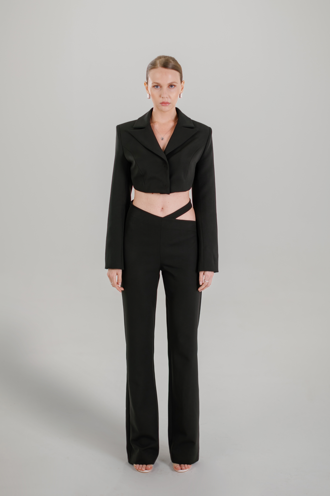 AVANGARDNI TROUSERS & MINI JACKET - BLACK