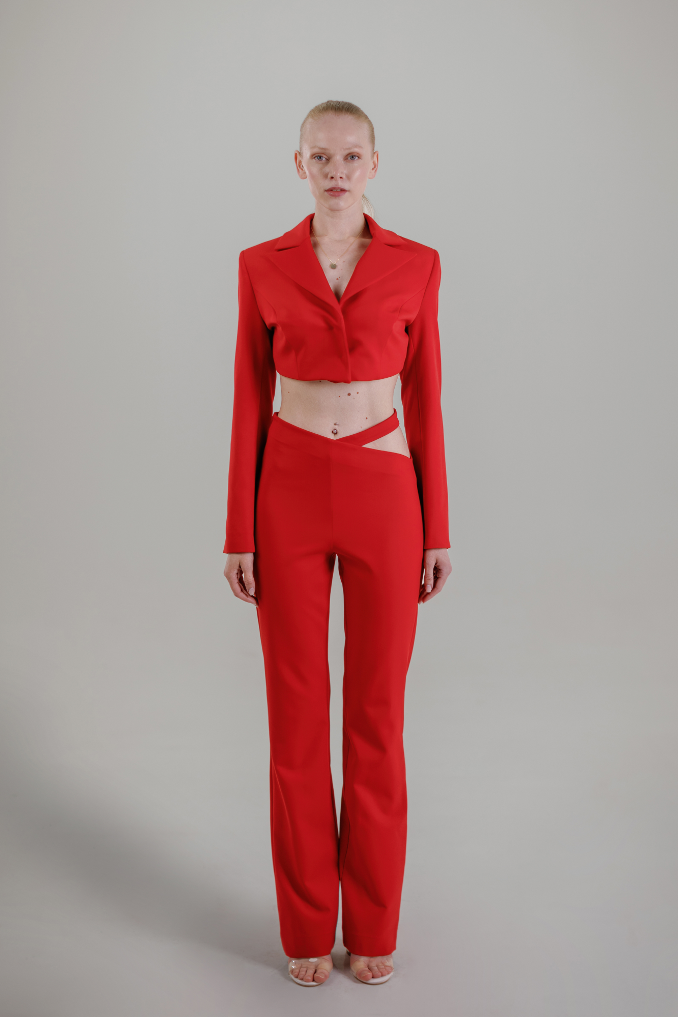 AVANGARDNI TROUSERS & MINI JACKET - RED