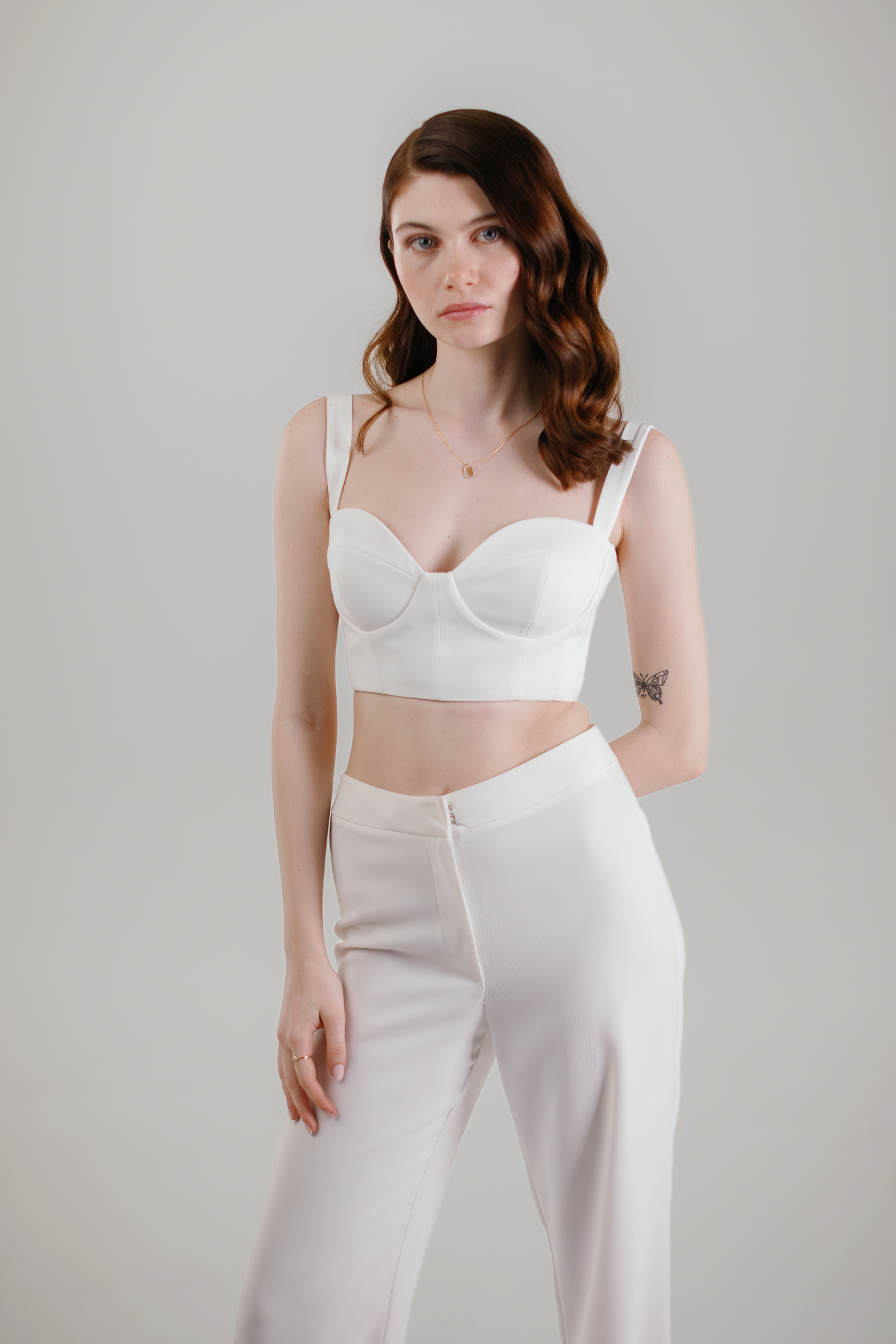 KATE BUSTIER & PANTS - WHITE